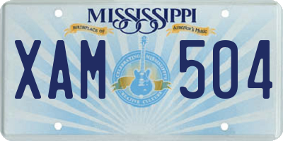 MS license plate XAM504