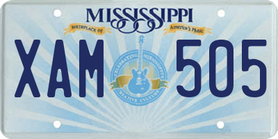MS license plate XAM505