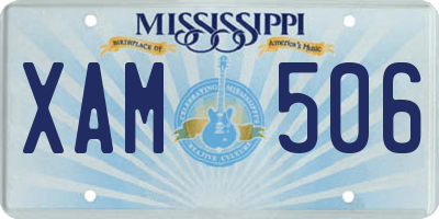 MS license plate XAM506