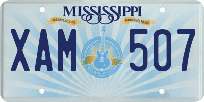 MS license plate XAM507