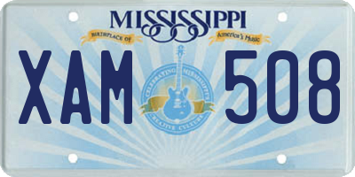 MS license plate XAM508