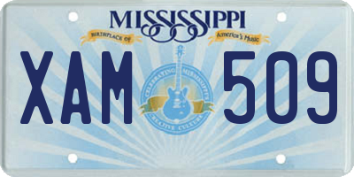 MS license plate XAM509