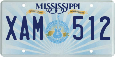 MS license plate XAM512