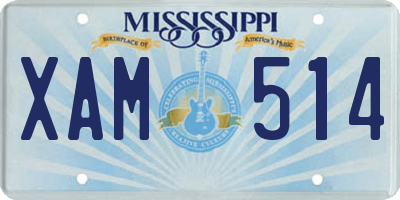 MS license plate XAM514