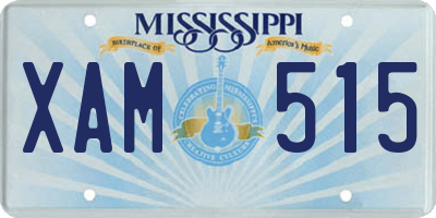 MS license plate XAM515