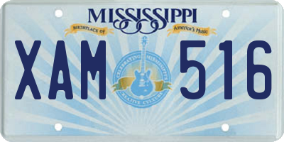 MS license plate XAM516
