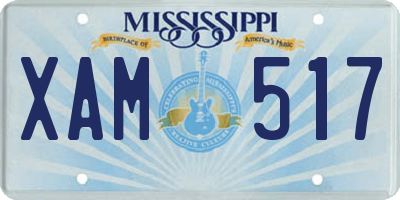 MS license plate XAM517