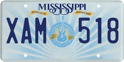 MS license plate XAM518