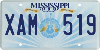 MS license plate XAM519
