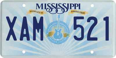 MS license plate XAM521