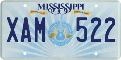 MS license plate XAM522