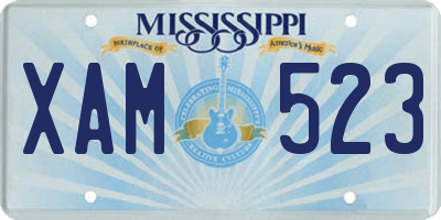 MS license plate XAM523