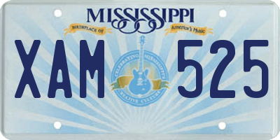MS license plate XAM525