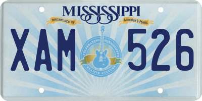 MS license plate XAM526