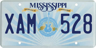 MS license plate XAM528