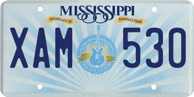 MS license plate XAM530