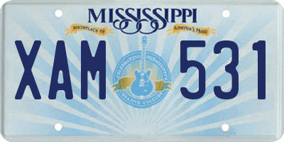 MS license plate XAM531