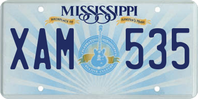 MS license plate XAM535