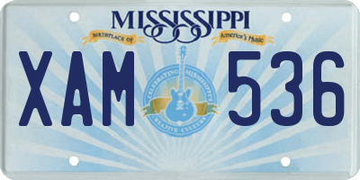 MS license plate XAM536