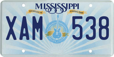 MS license plate XAM538