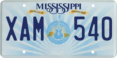 MS license plate XAM540