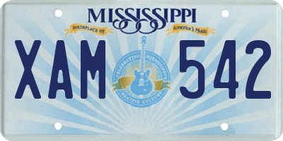 MS license plate XAM542