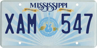MS license plate XAM547