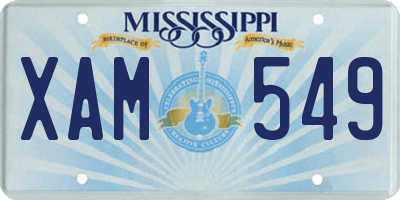 MS license plate XAM549