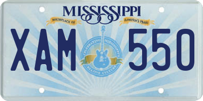 MS license plate XAM550