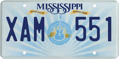 MS license plate XAM551