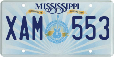 MS license plate XAM553