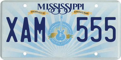 MS license plate XAM555