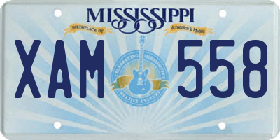 MS license plate XAM558