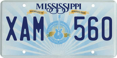 MS license plate XAM560