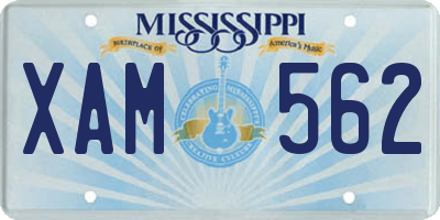 MS license plate XAM562
