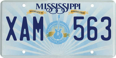 MS license plate XAM563