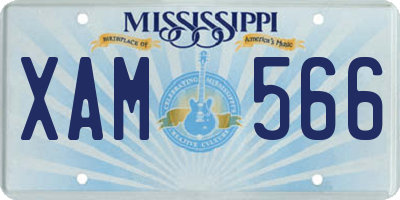 MS license plate XAM566