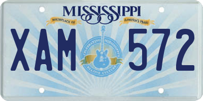 MS license plate XAM572