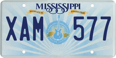MS license plate XAM577