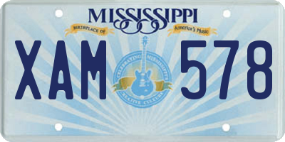 MS license plate XAM578