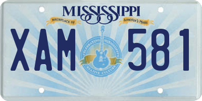 MS license plate XAM581