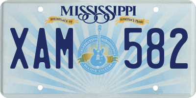 MS license plate XAM582
