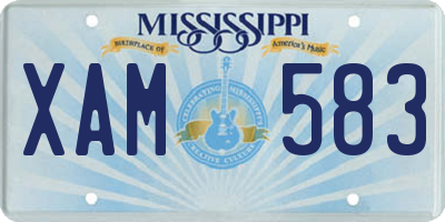 MS license plate XAM583