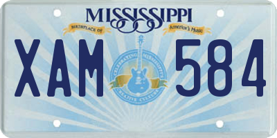 MS license plate XAM584