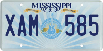 MS license plate XAM585