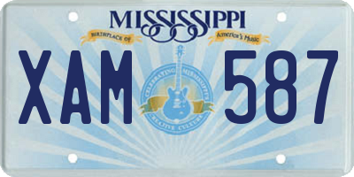 MS license plate XAM587