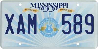 MS license plate XAM589