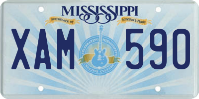 MS license plate XAM590