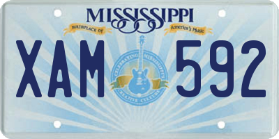 MS license plate XAM592