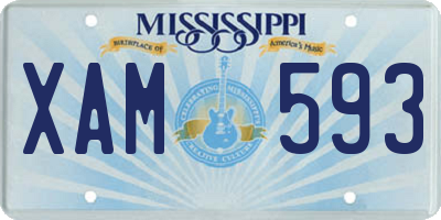 MS license plate XAM593